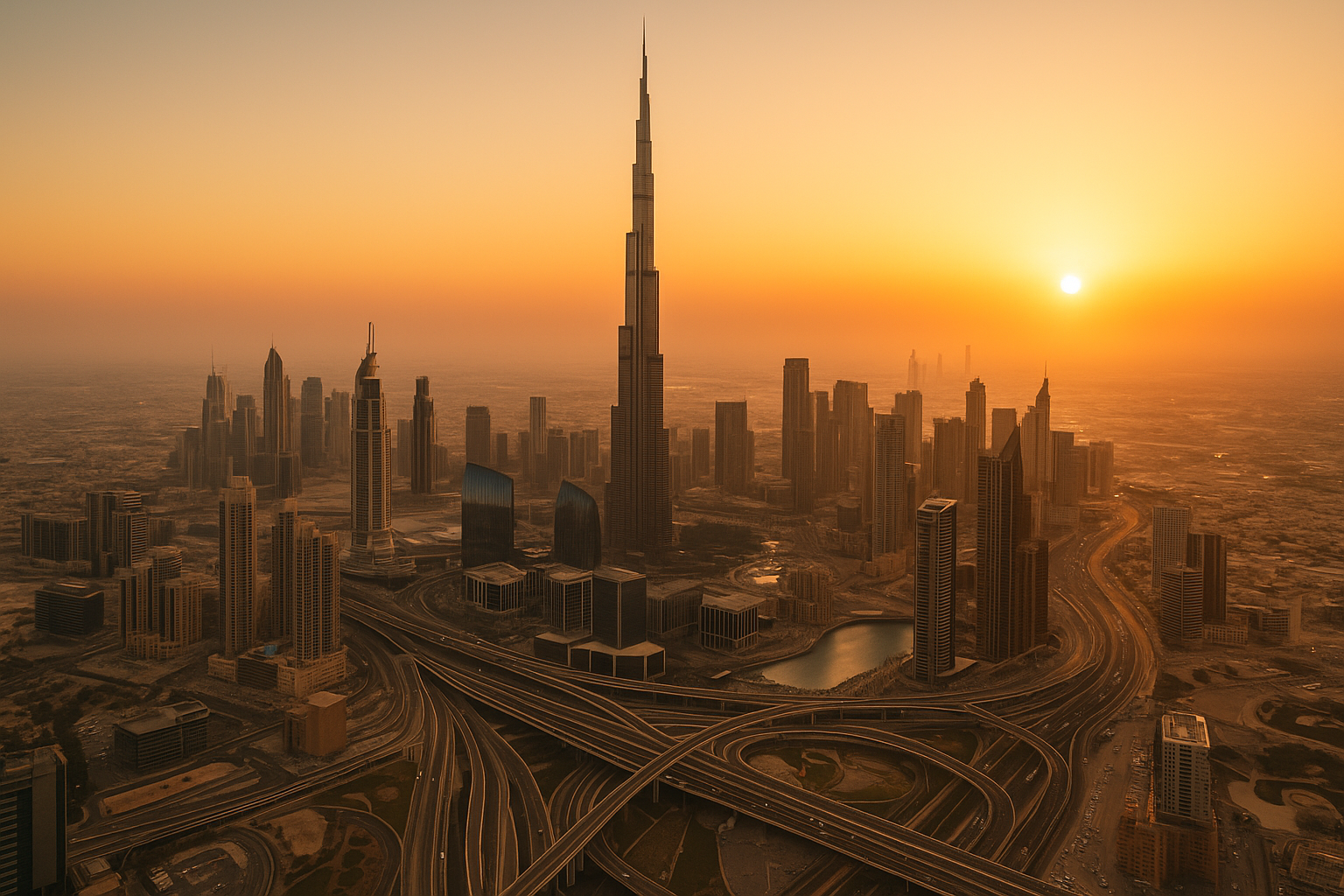 Dubai skyline aerial view - Act Local service areas