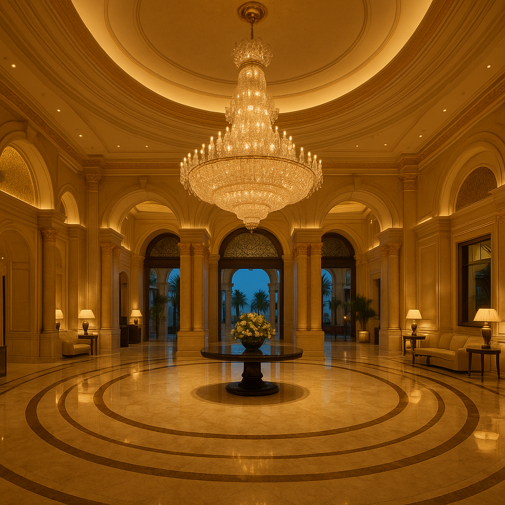 Luxury hotel lobby Dubai