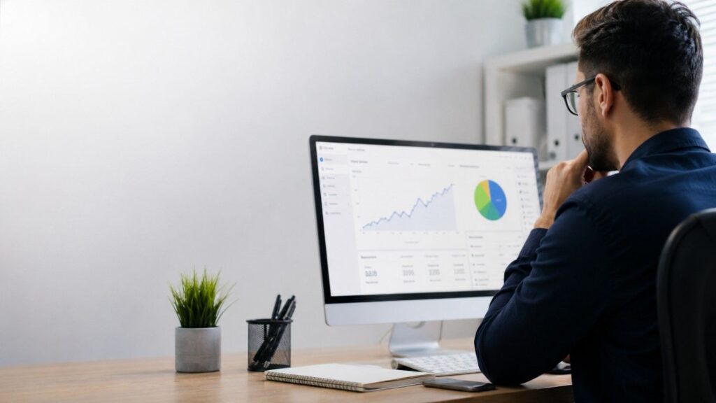 Seo professional focused on the analytics dashboard